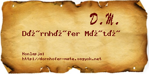 Dörnhöfer Máté névjegykártya
