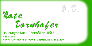 mate dornhofer business card
